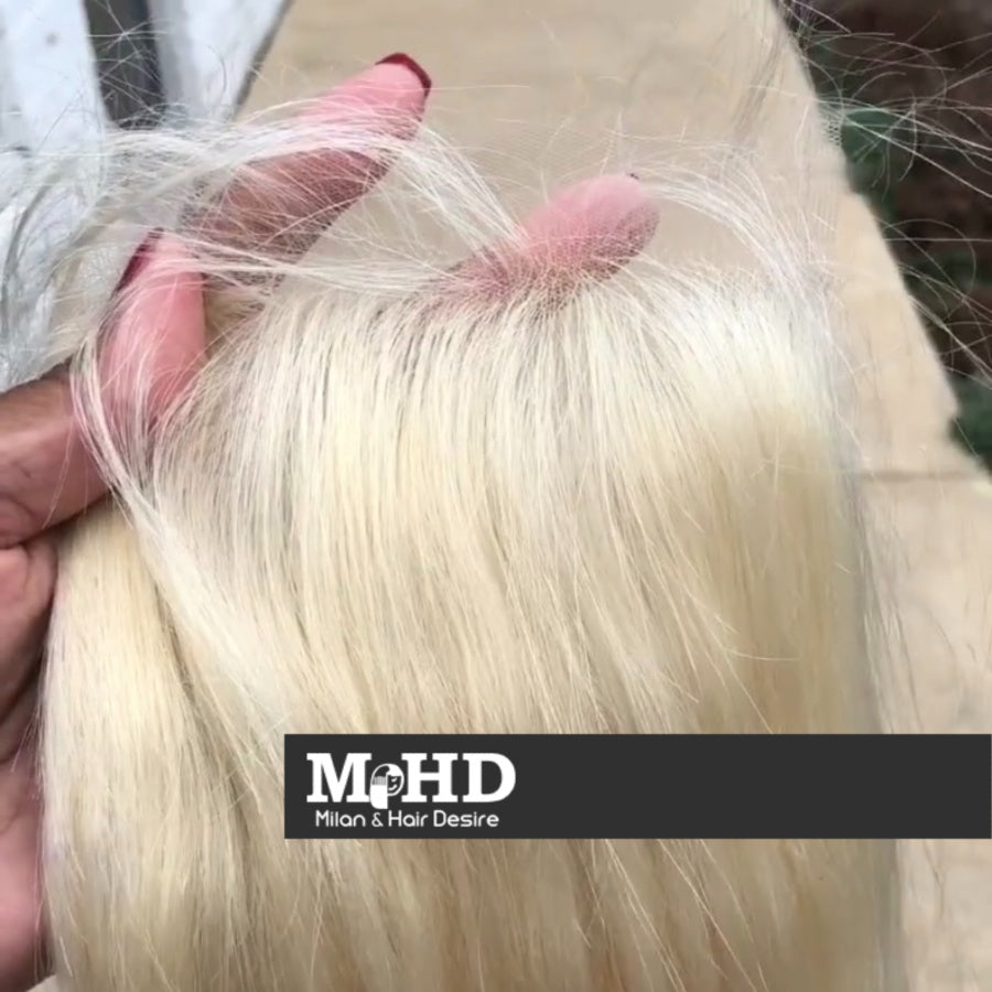 HD 613 Platinum Blonde 5*5 Straight Lace Closure - MILAN HAIR DESIRE